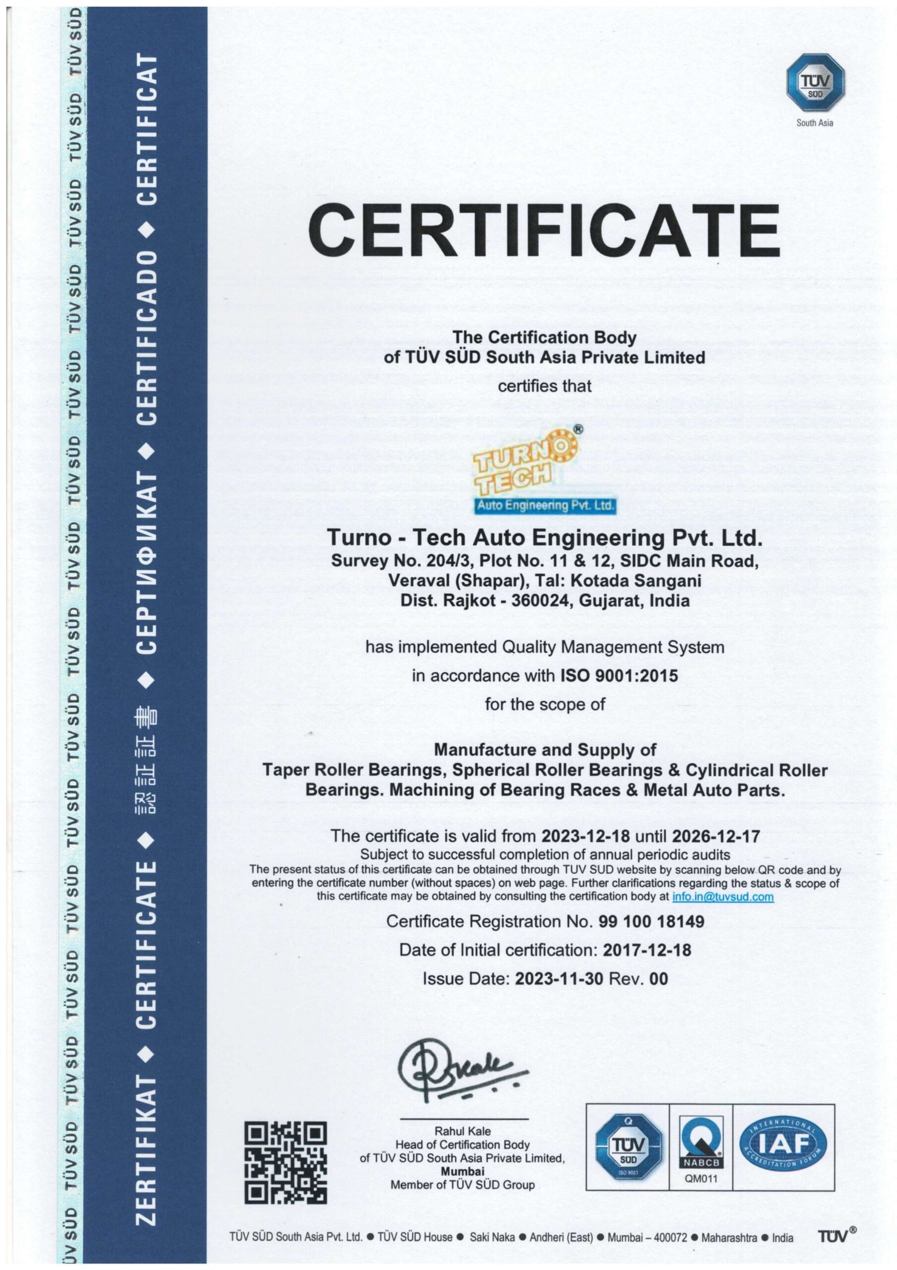 ISO CERTIFICATE 2023